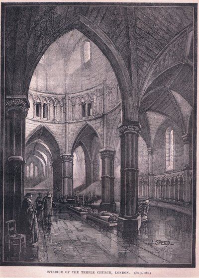 Interieur van de Temple Church, Londen door L. Speed